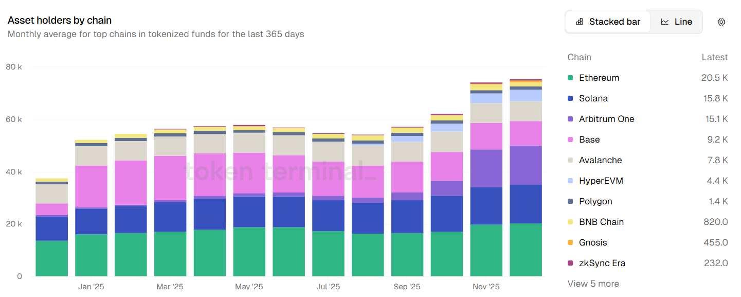 Asset holders by chain. Source: Token Terminal