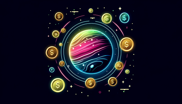 image of Jupiter surrounded by floating coins